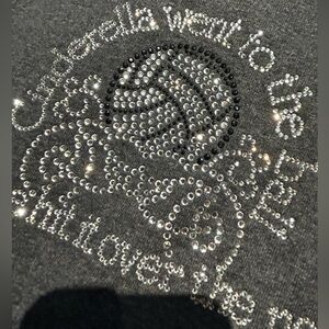 Rhinestone Volleyball Hoodie! (size medium adult)